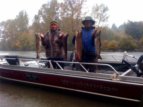 Tyson and Jared with a limit of coho