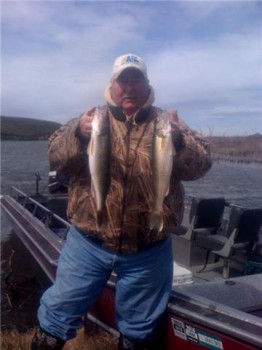 Greg with a pair of nice walleye